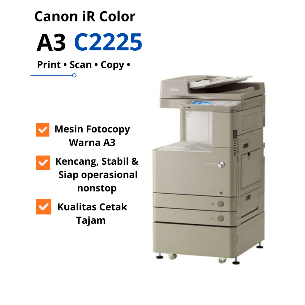 Mesin Fotocopy Canon iR C2225 – Warna & Hitam Putih, A4/A3, Siap Kantor