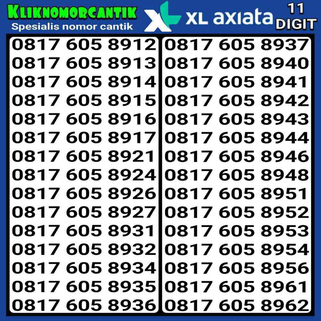 nomor cantik XL 11 Digit 4G&5G XL 11 Angka 2A