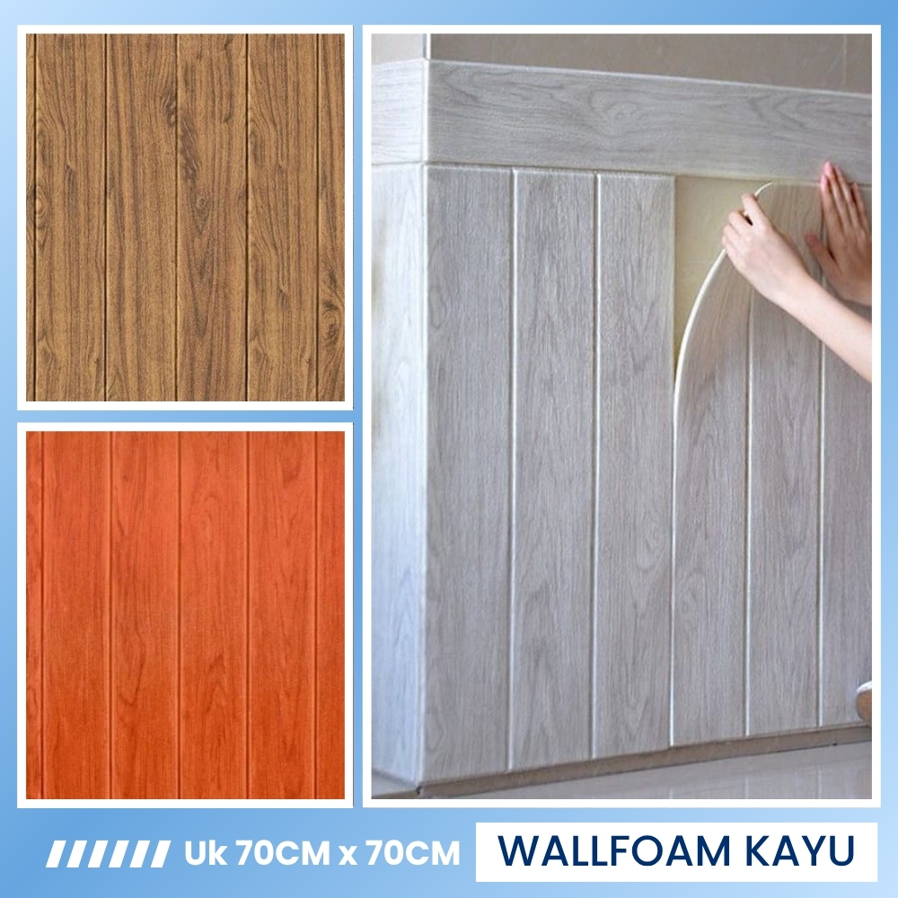 WallFoam Foam Dinding Motif Kayu Wall Foam Motif Kayu 70x77 Wall Foam Kayu Foam Dinding 3D