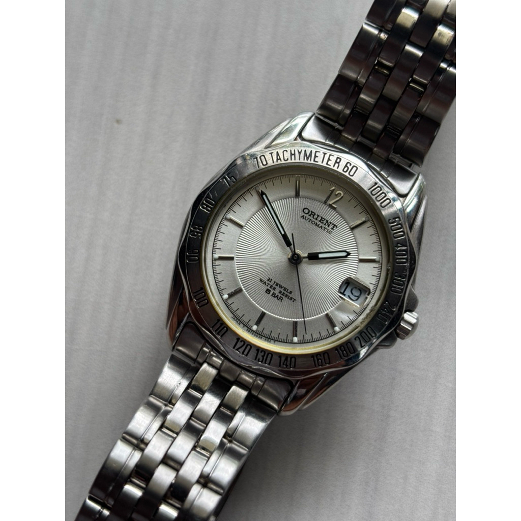 Jam Tangan Pria Orient Automatic Tachymeter Japan kondisi bagus dan normal