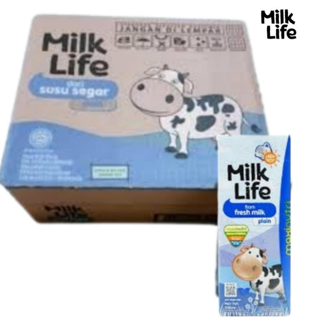 Milk Life Susu UHT Full Cream 200ml 1 karton isi 24 pcs