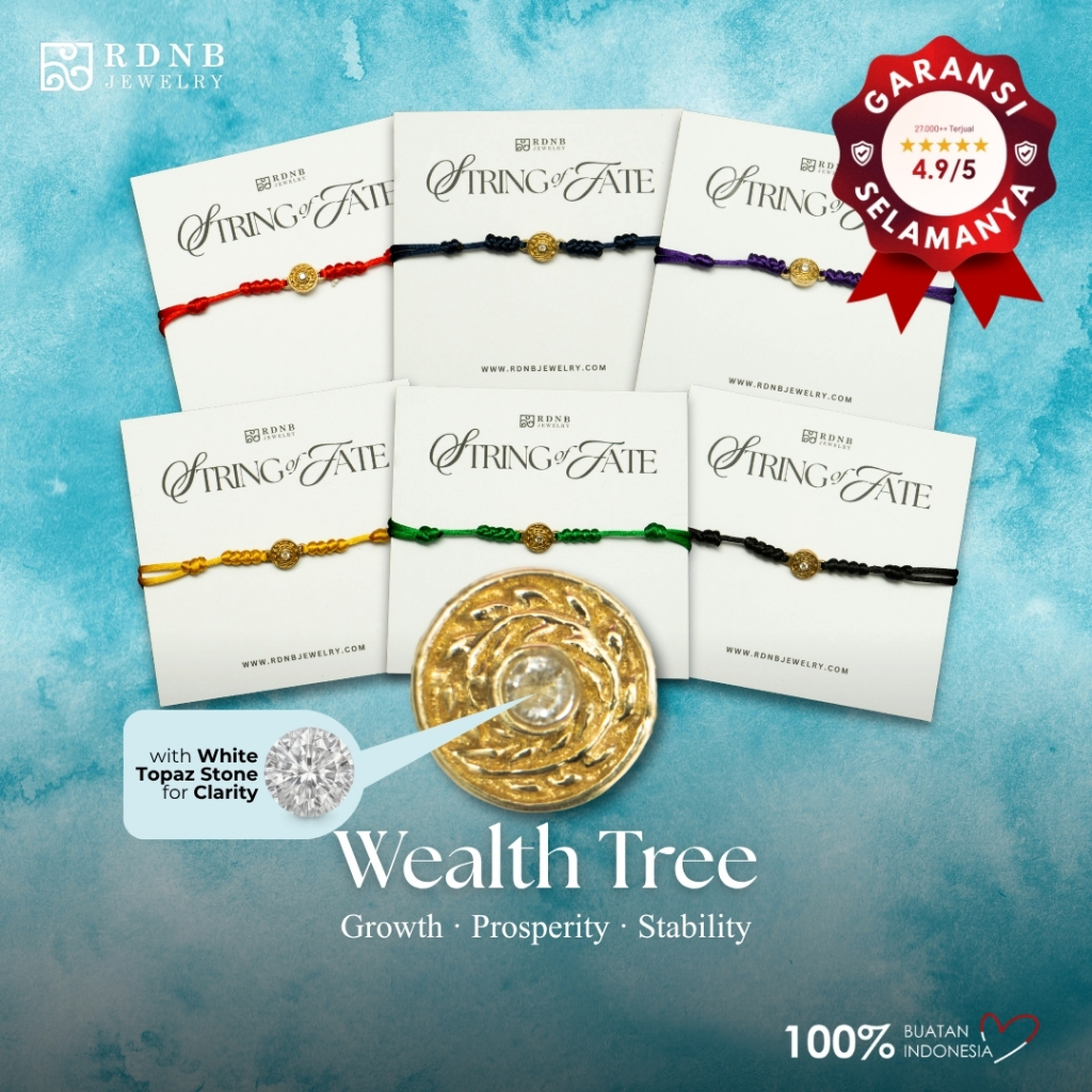 String of Fate - Wealth Tree - RDNB Jewelry - Gelang Wanita/Pria - Batu Alam Natural - Gelang Casual
