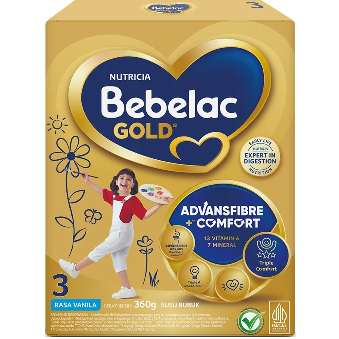 Bebelac Gold 3 Vanila 360gr Susu Bayi 1-3 Tahun --> EXP 22 Mei 2027