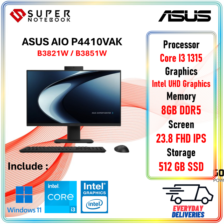 ASUS AIO EXPERTCENTER P440VAK CORE I3 1315U 8GB / 512GB 23.8 FHD
