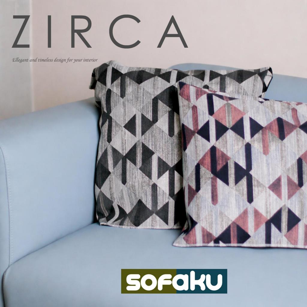 ZIRCA Yugos fabric - Bahan Motif Segitiga Minimalis Abstract - Bahan Sarung Bantal Sofa - Sarung