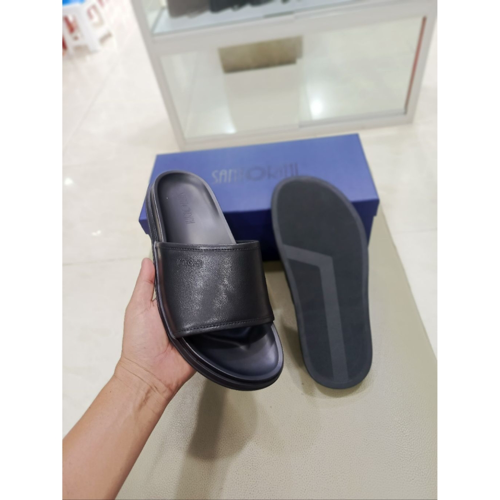 sandal Santorini kulit asli pria sejati empuk nyaman pakai