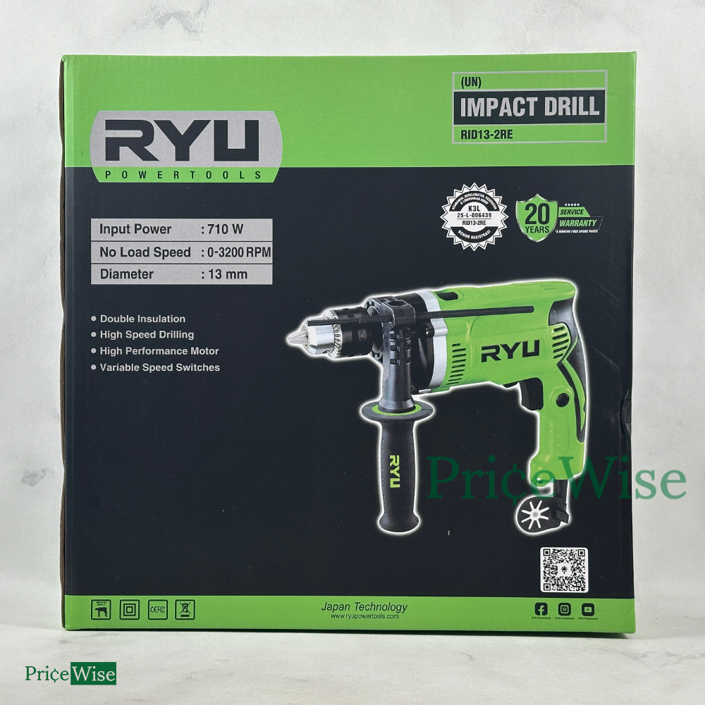 Mesin Bor Impact Ryu RID 13-2 RE / Impact Drill 13 mm RID 13 - 2 RE