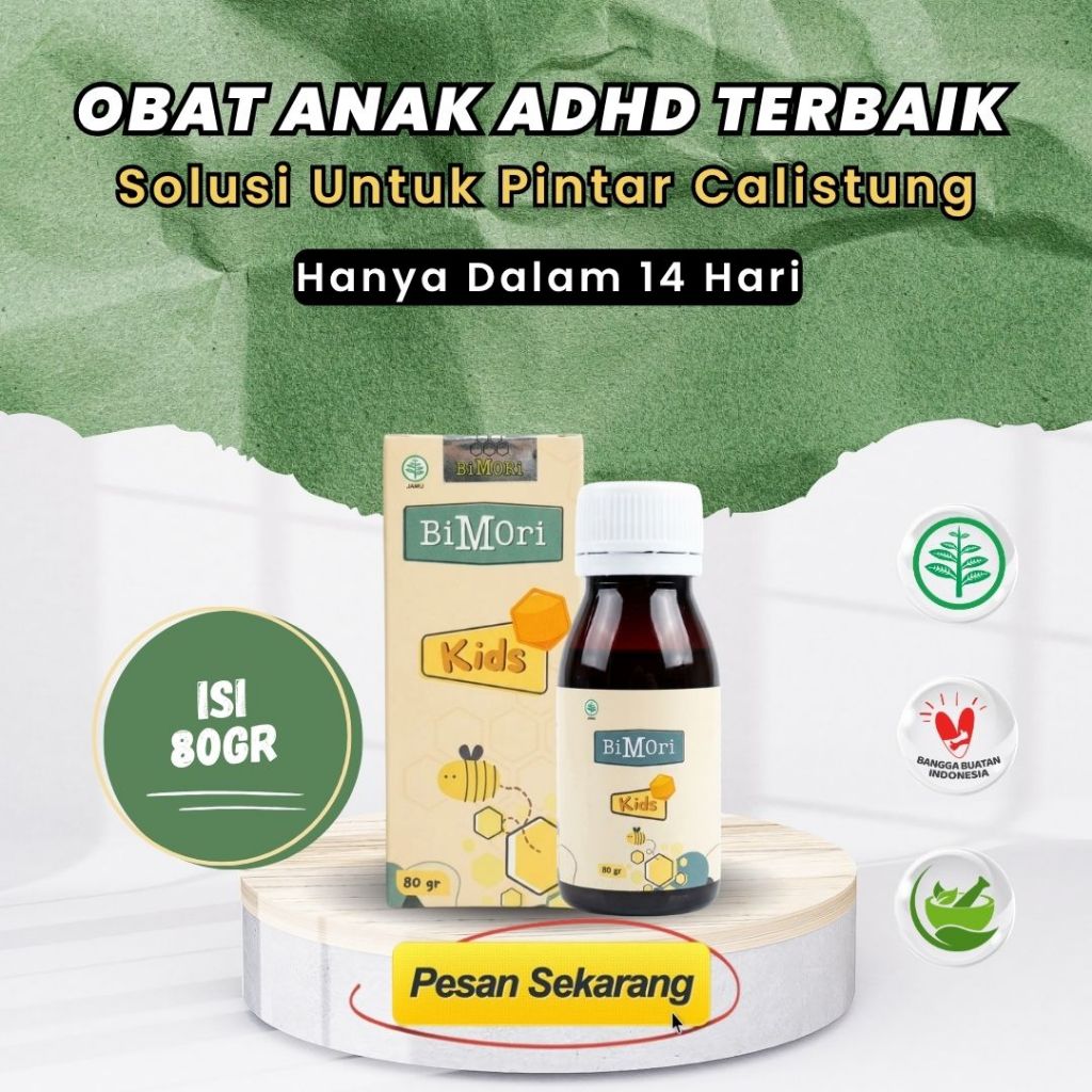 Bimori Kids Isi 80gr Obat Anak Adhd Vitamin Anak ADHD Suplemen Otak Bantu Fokus, Konsentrasi & Peril