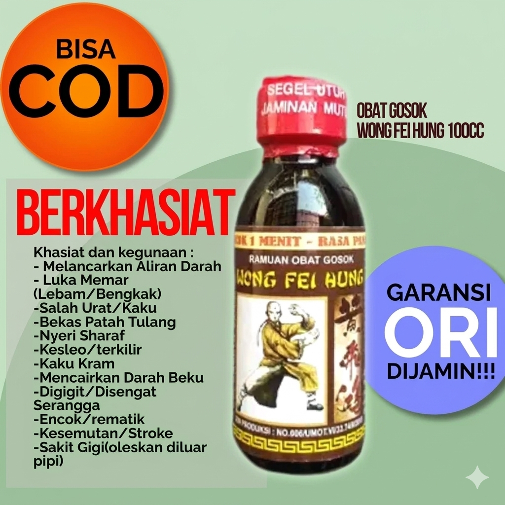 Obat Gosok Nyeri Sendi Lutut Arak Wong Fei Hung 100ML