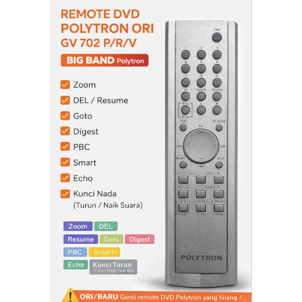 Remote DVD BIG BAND POLYTRON GV-702
