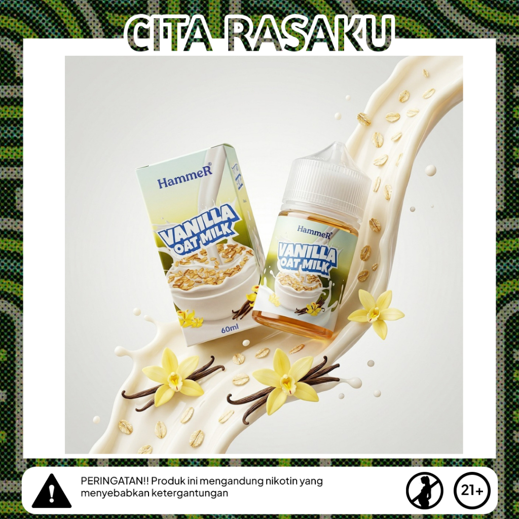HAMMER VANILLA OAT MILK 60ML FREEBASE NEW FLAVOUR HAMMER AUTHETIC FREEBASE
