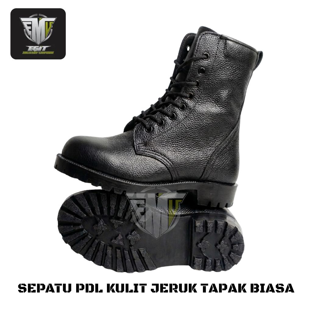 SEPATU PDL TNI KULIT JERUK MODEL JATAH TAPAK STANDAR DAN RADIAL
