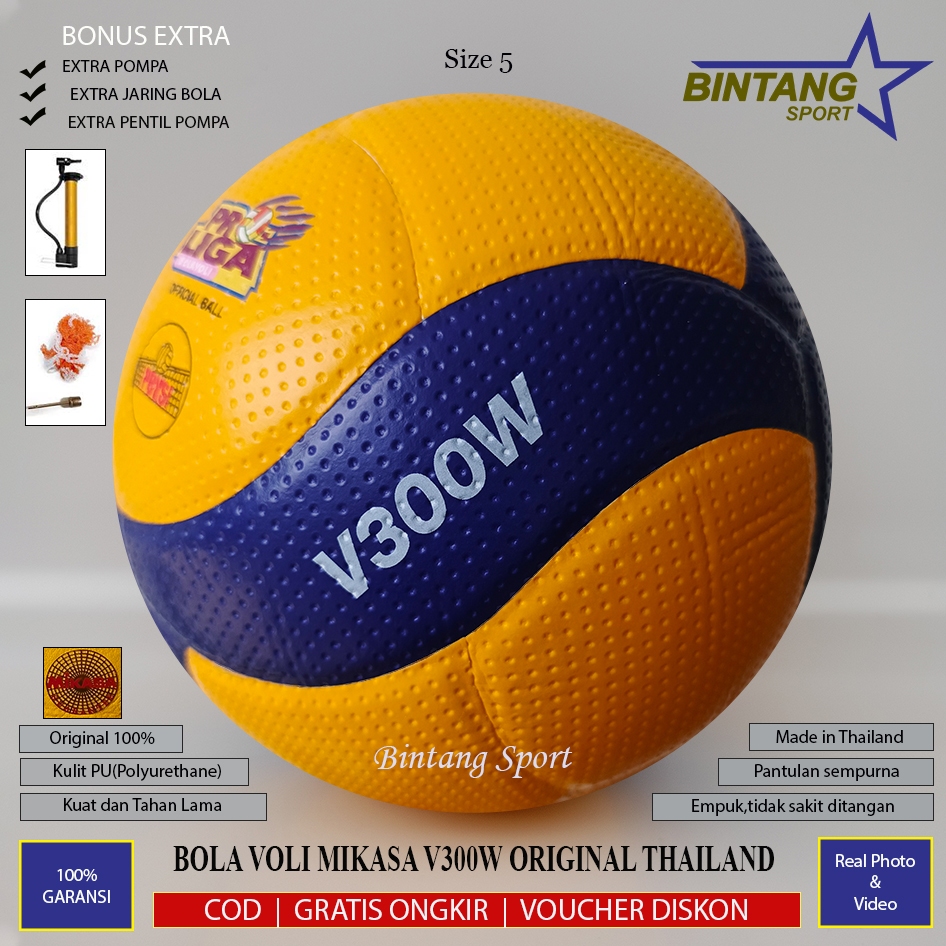 Bola Voli Original Asli 100% Mikasa V300W Bola Volly Kompetisi Resmi Proliga