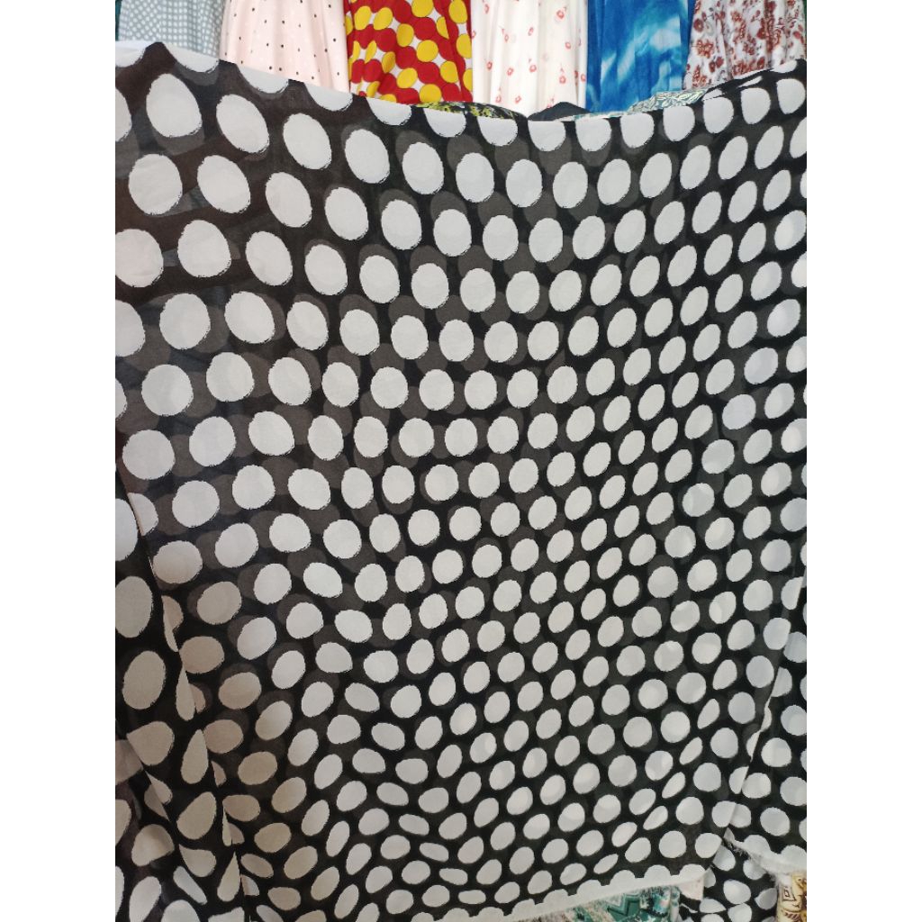 KAIN BAHAN SIFFON BABYDOLL IMPORT MOTIF POLKADOT BESAR ZKB