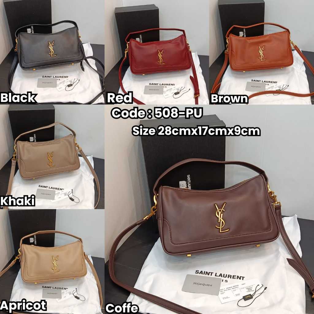 TAS WANITA SLEMPANG TENTENG KULIT LENTUR SET BOX