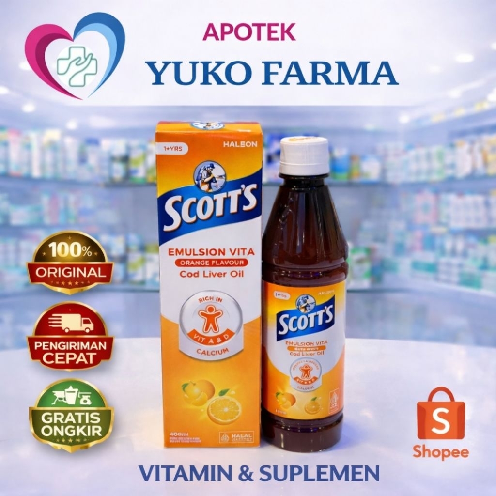 Scoot's Emulsion Vita Orange 400ml Rasa Jeruk