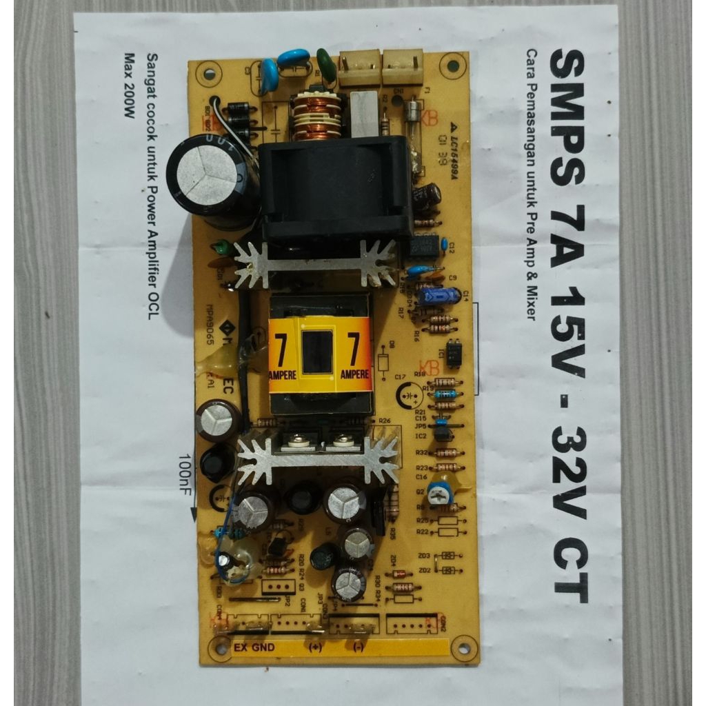 SMPS 7A CT 15V - 35V ADJUSTABLE BISA DI RUBAH TEGANGAN PLUS TEGANGAN EXTRA 12V & KIPAS PSU UCD250 CL