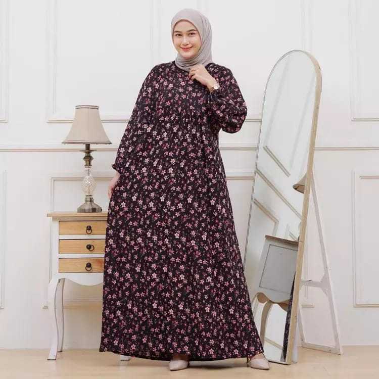 Gamis kekinian Motif Inara Bunga Bunga Gamis Busui Frendly