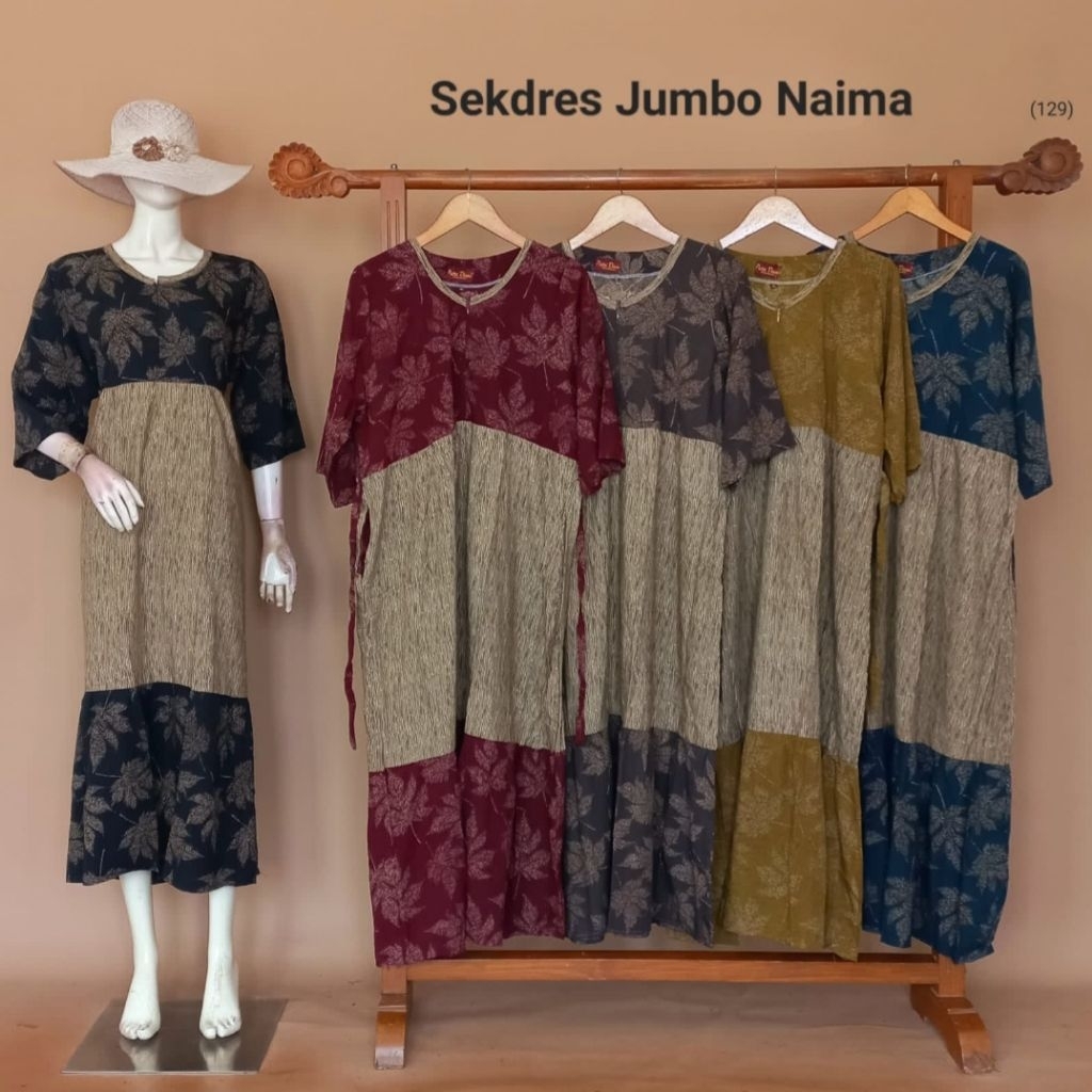 Sekdres Jumbo Naima By Putri Diana Busui Bahan Rayon Halus Terbaru Terlaris Asli Pekalongan