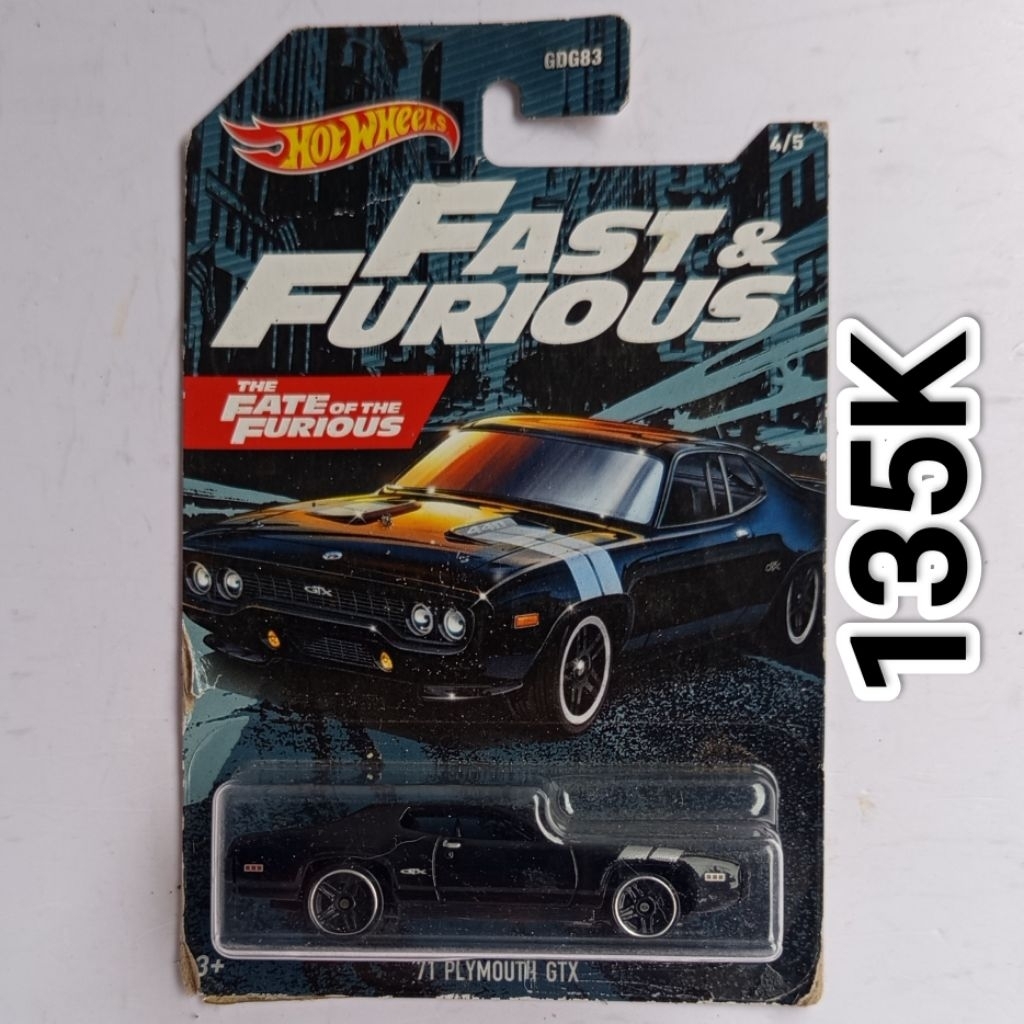 Hot Wheels HW FF Fast and Furious 71 Plymouth GTX Hitam