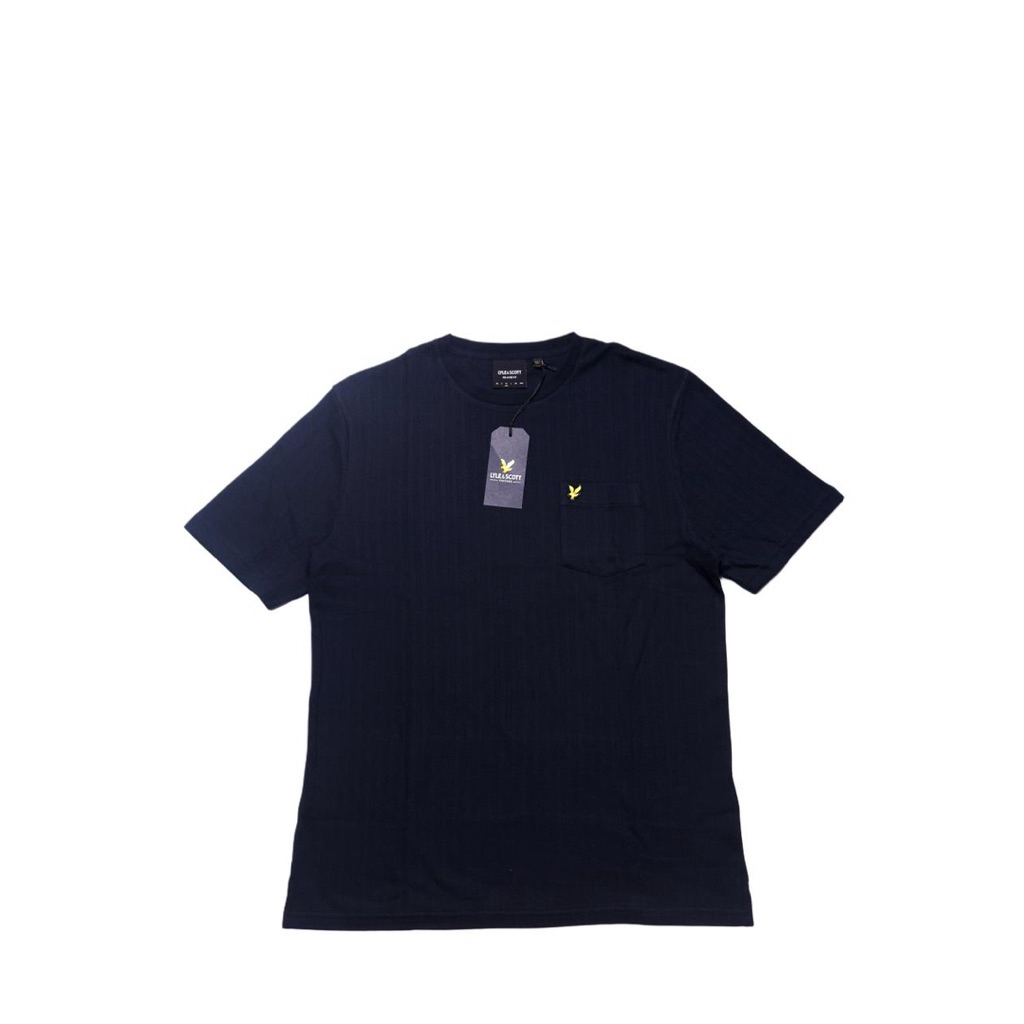 Lyle and Scott Textured Stripe Tshirt dark navy