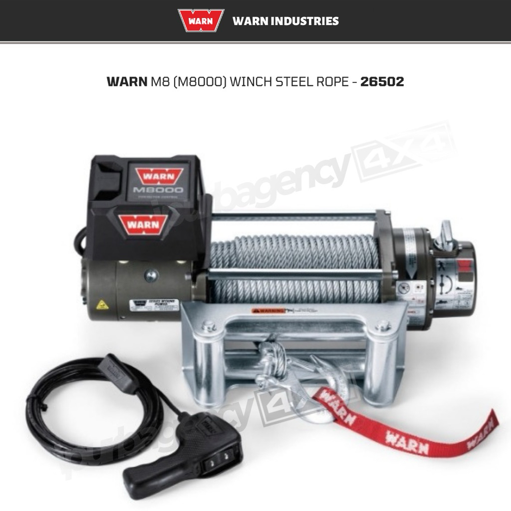 WARN M8 (M8000) 8.000lb Electric Winch Kit with Steel Rope - 26502
