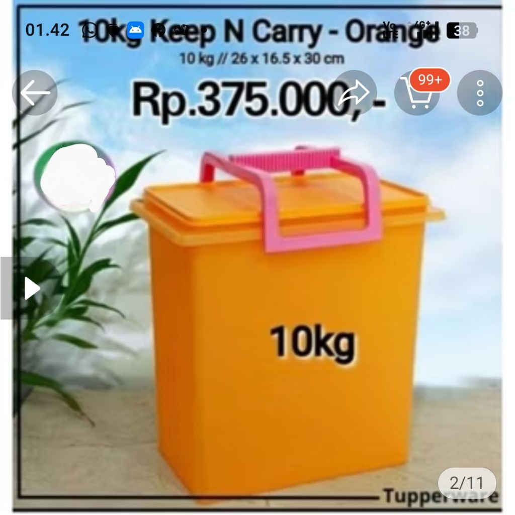 Tupperware keep n carry  10 liter dan 5 liter.