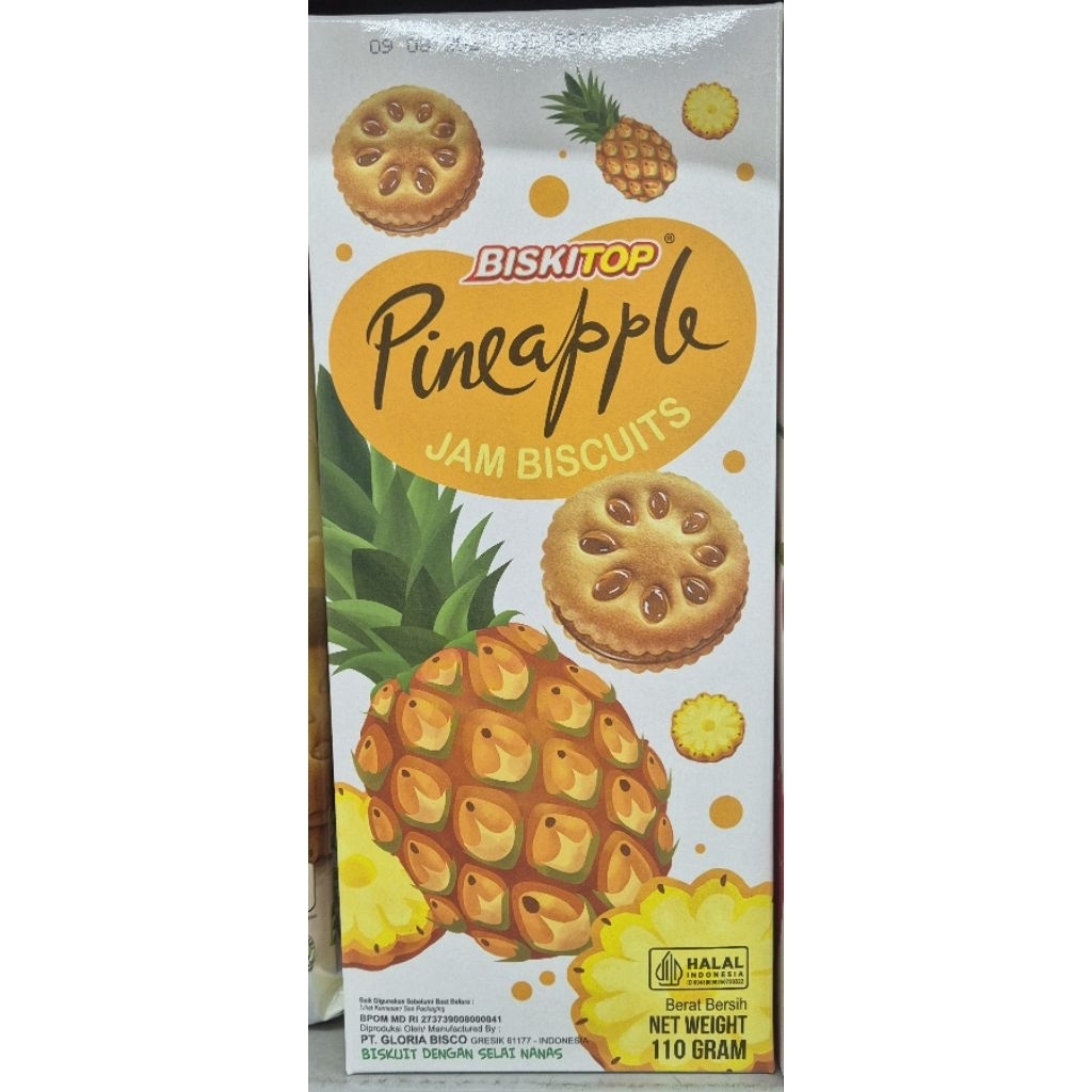 Biskuit Dengan Selai Nanas BISKITOP Pineapple Jam Biskuit 110g - HK-PC.
