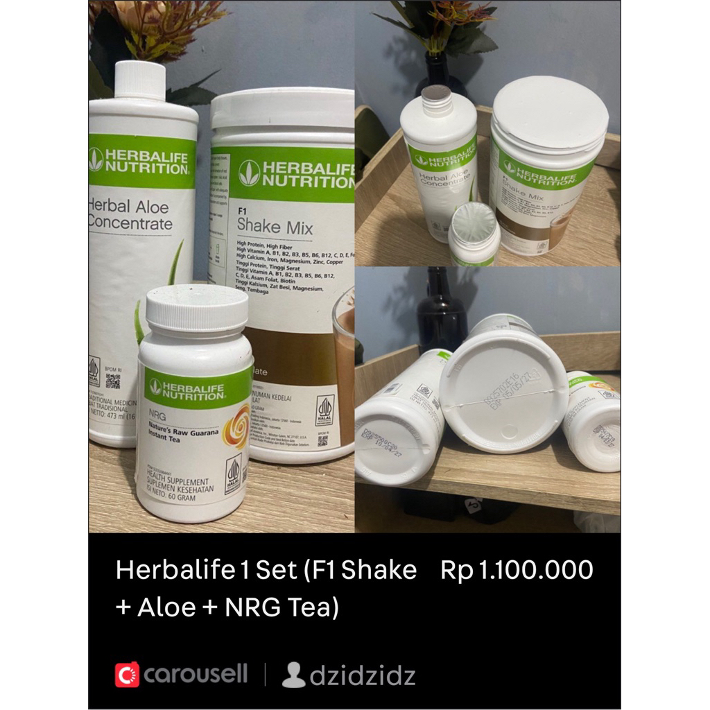Herbalife 1 Set (F1 Shake + Aloe + NRG Tea)