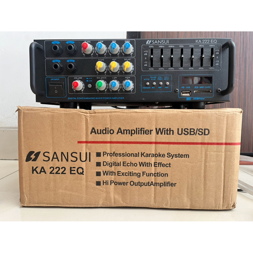 Amplifier Sansui KA-222EQ Power Audio Murah Berkualitas With Equalizer Bass