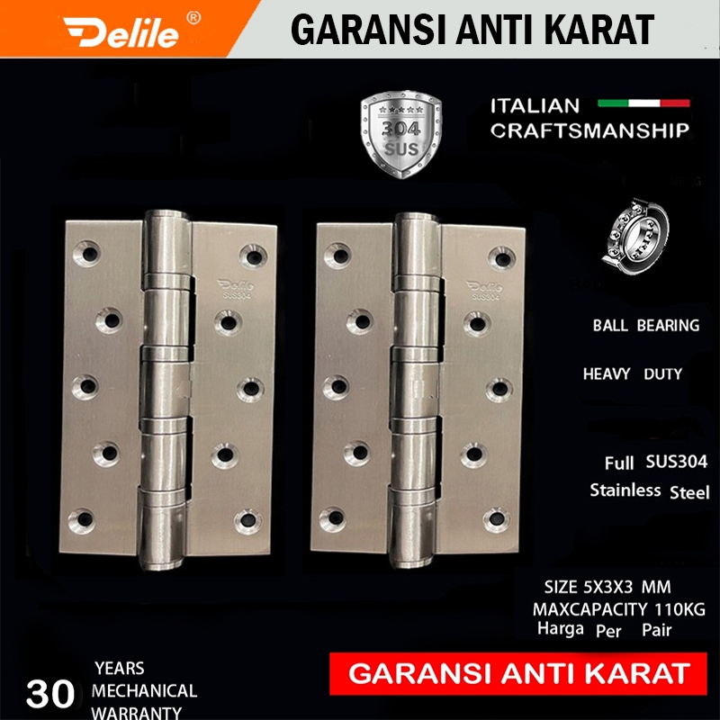 Engsel Pintu/Engsel Jendela/Engsel Pintu Rumah/Stainless Steel 304/Engsel Tebal/DELILE