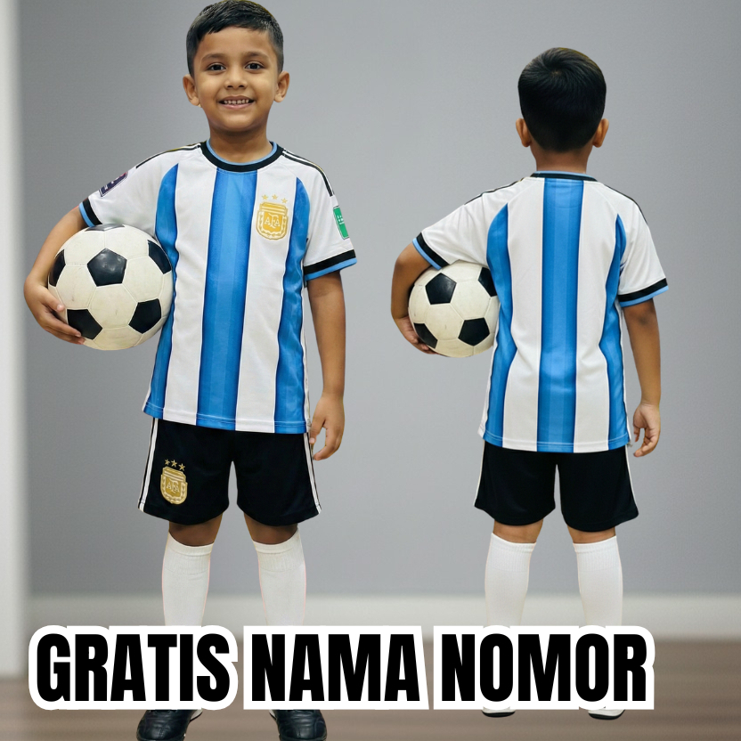 COD/ setelan baju sepakbola argentina bisa costum nama nomer/ baju bola anak laki laki