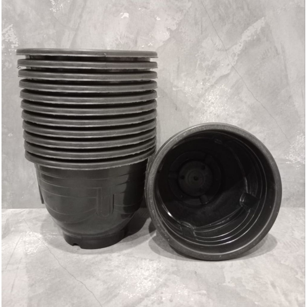 1 Lusin Pot Bunga 10CM Hitam / Pot 10 AGR Hitam