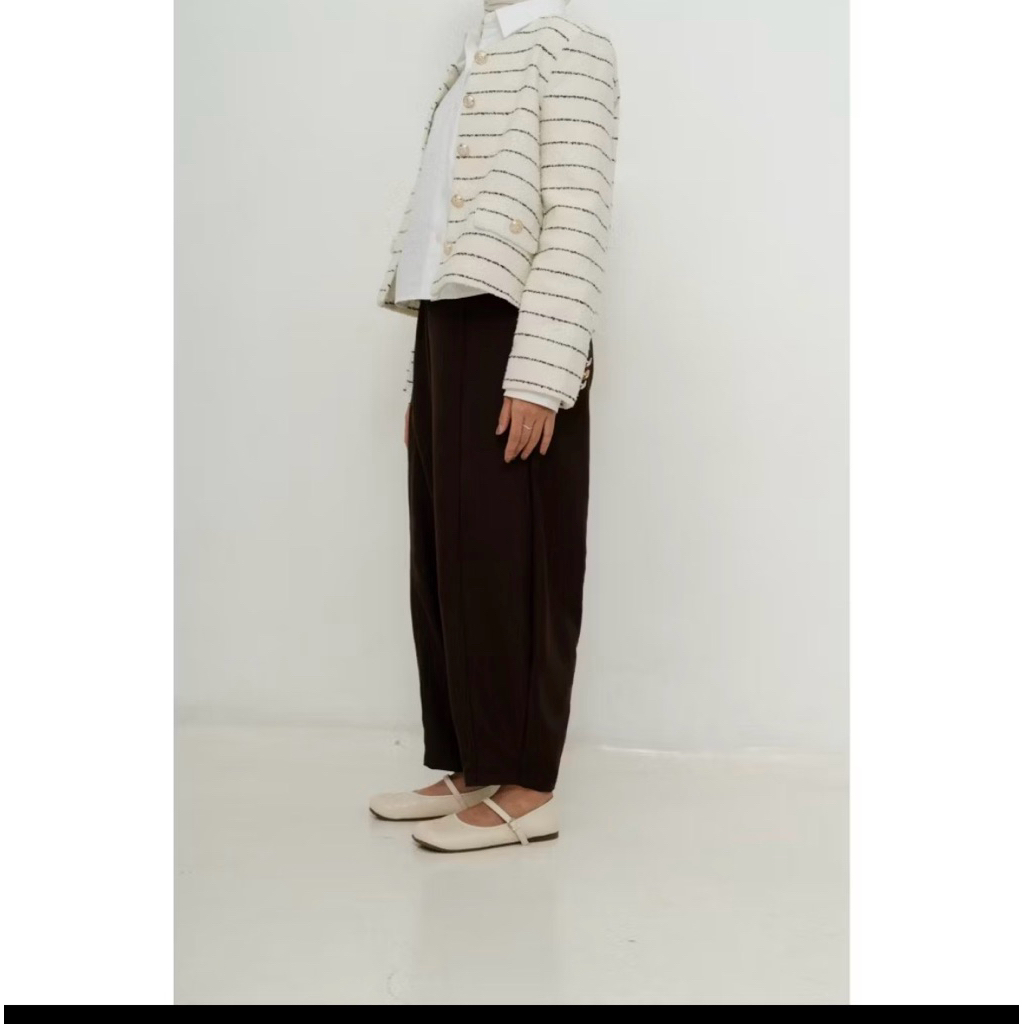 BIGIMO barrel pants jet black petite size