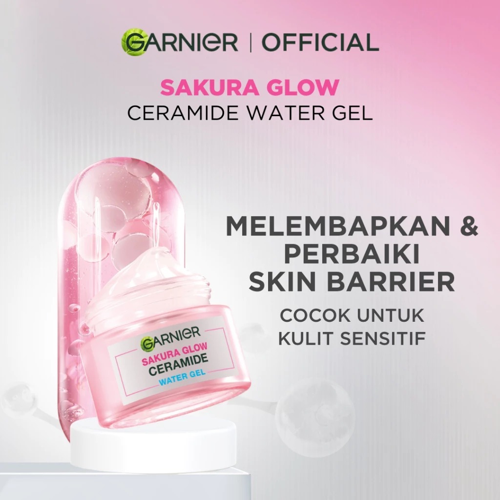 GARNIER Sakura Glow Ceramide Barrier Moisturizer Gel 50ml | Pelembab Garnier Sakura