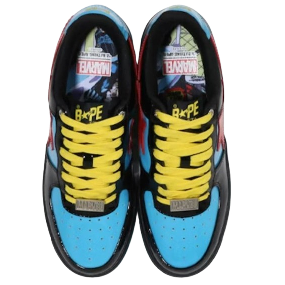 Sepatu Sneakers Branded BapeSta Shark 4arvel Black Widow