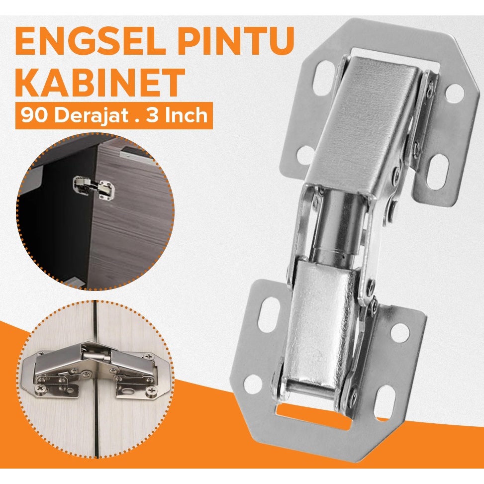 Engsel Pintu Kabinet 90 Derajat 3 Inch Overlay Hinge Door Engsel Lemari Dapur Furniture Besi Kuat Ta