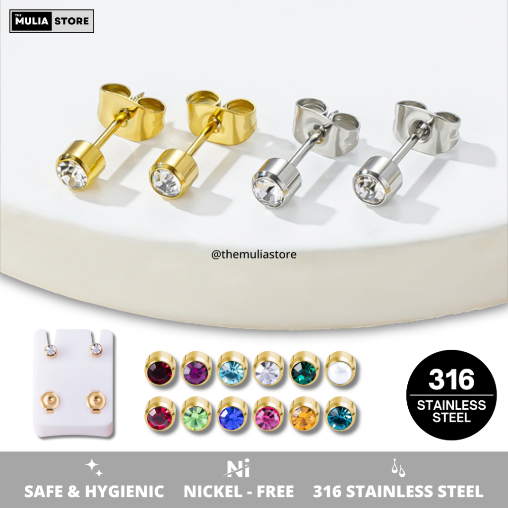 QPP Anting Tindik/Kerabu Tembak/Subang Tembak Bayi/Balita/Anak-Anak/Remaja/Dewasa QPP Original Stain