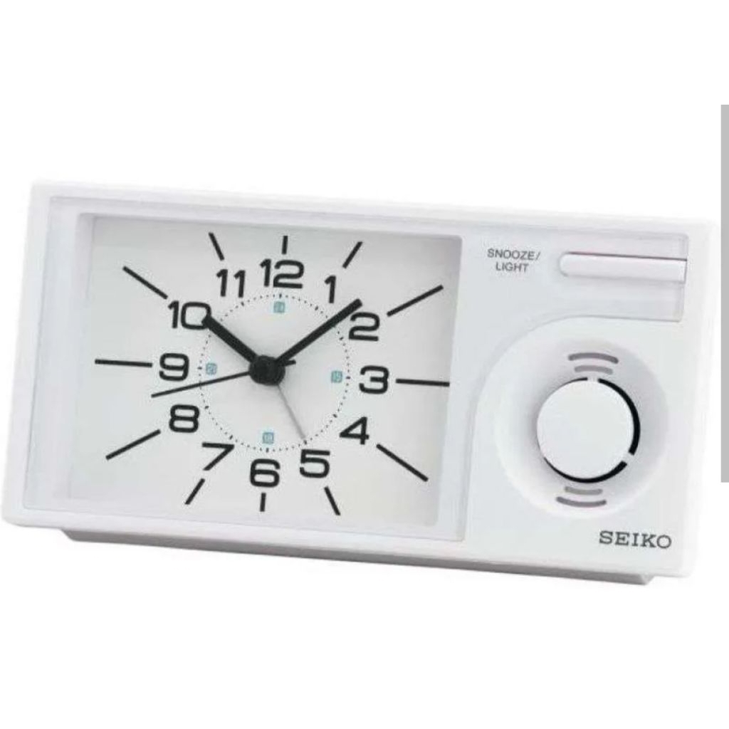 Seiko Melody Bedside Alarm Clock 5 Lagu QHP004W Jam Meja Jam Weker