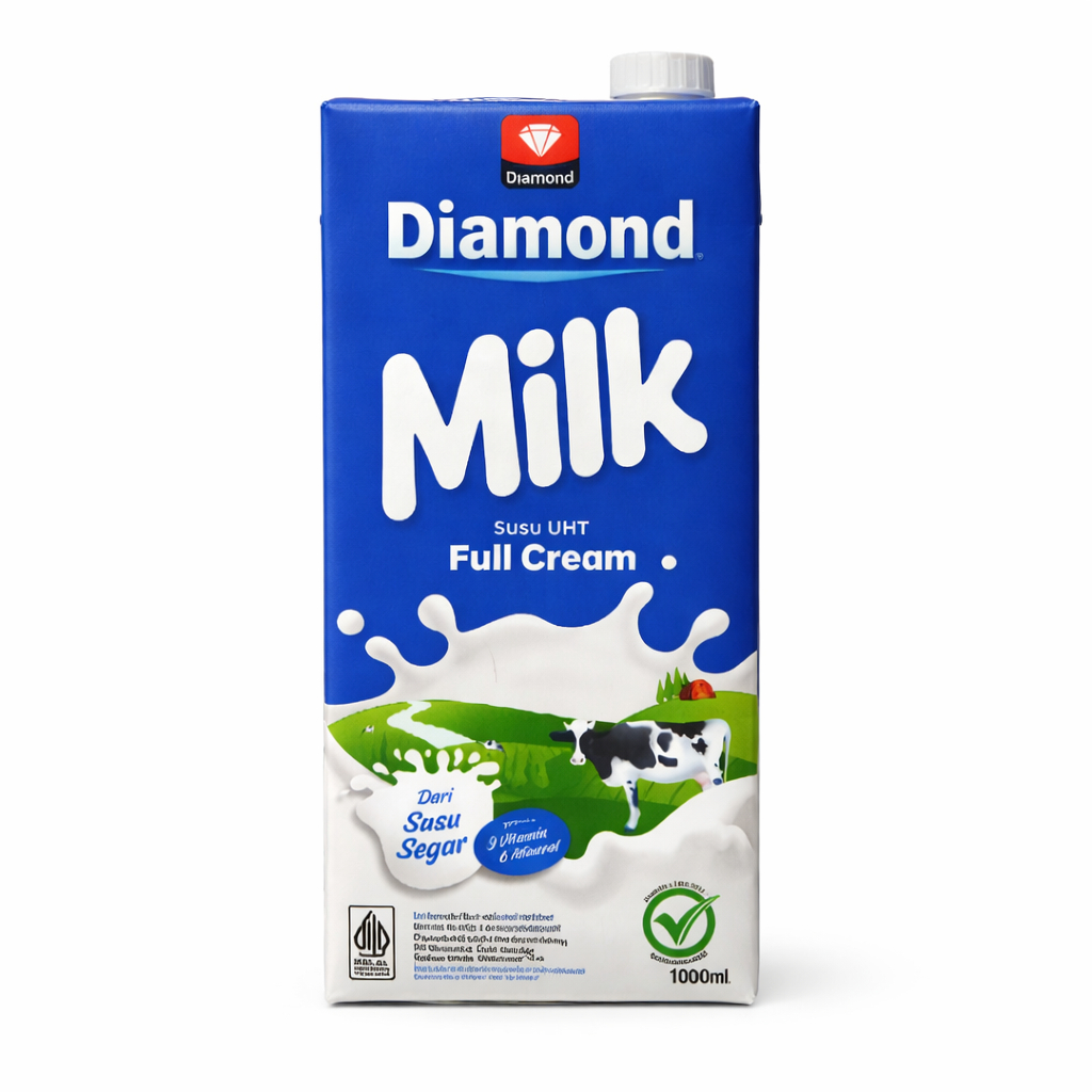 Diamond Full Cream Susu UHT 1 Liter - Kualitas Premium