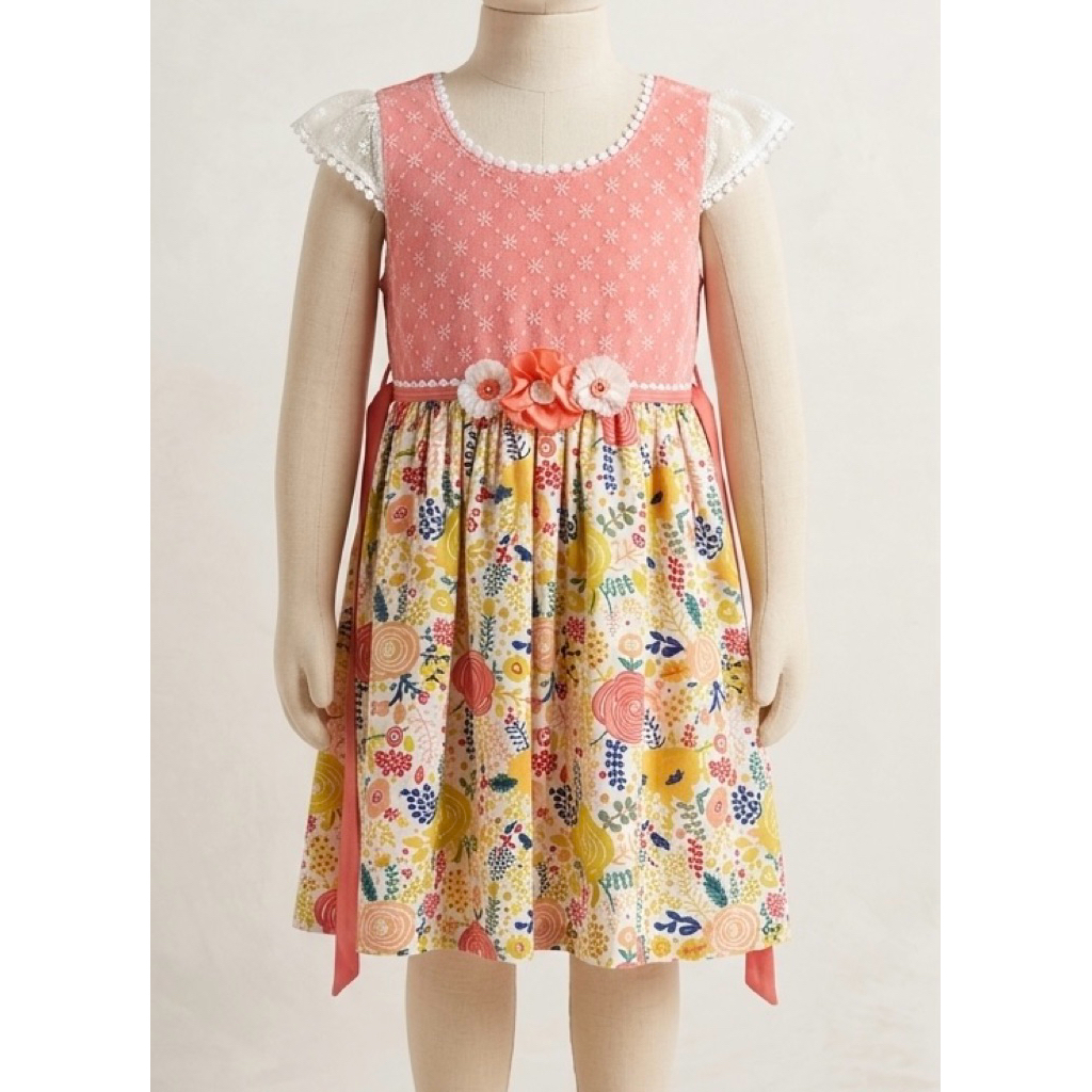 preloved dress anak pink bunga2 donita ( matahari )