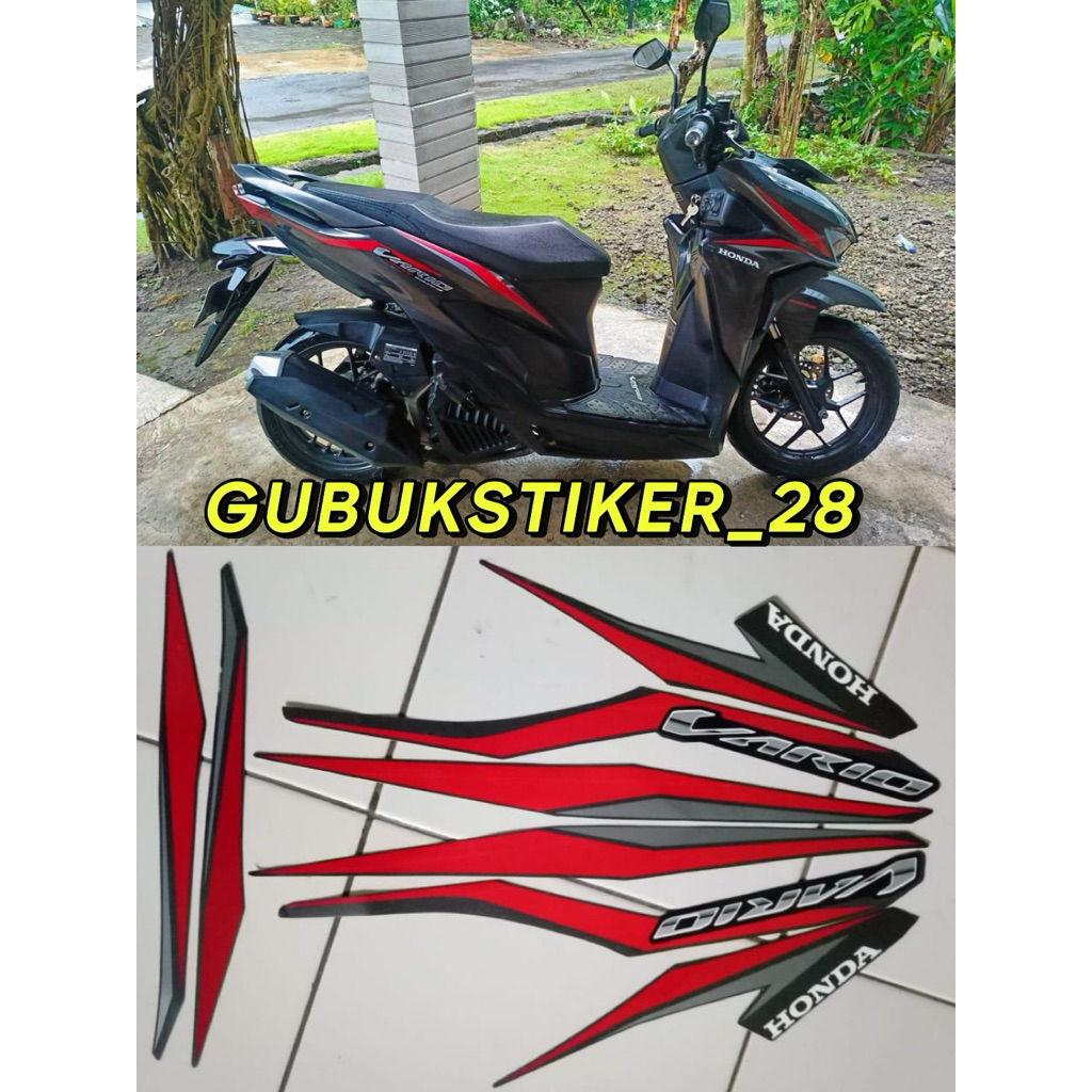 STRIPING STIKER LIS BODY MOTOR HONDA VARIO 125 2018 HITAM
