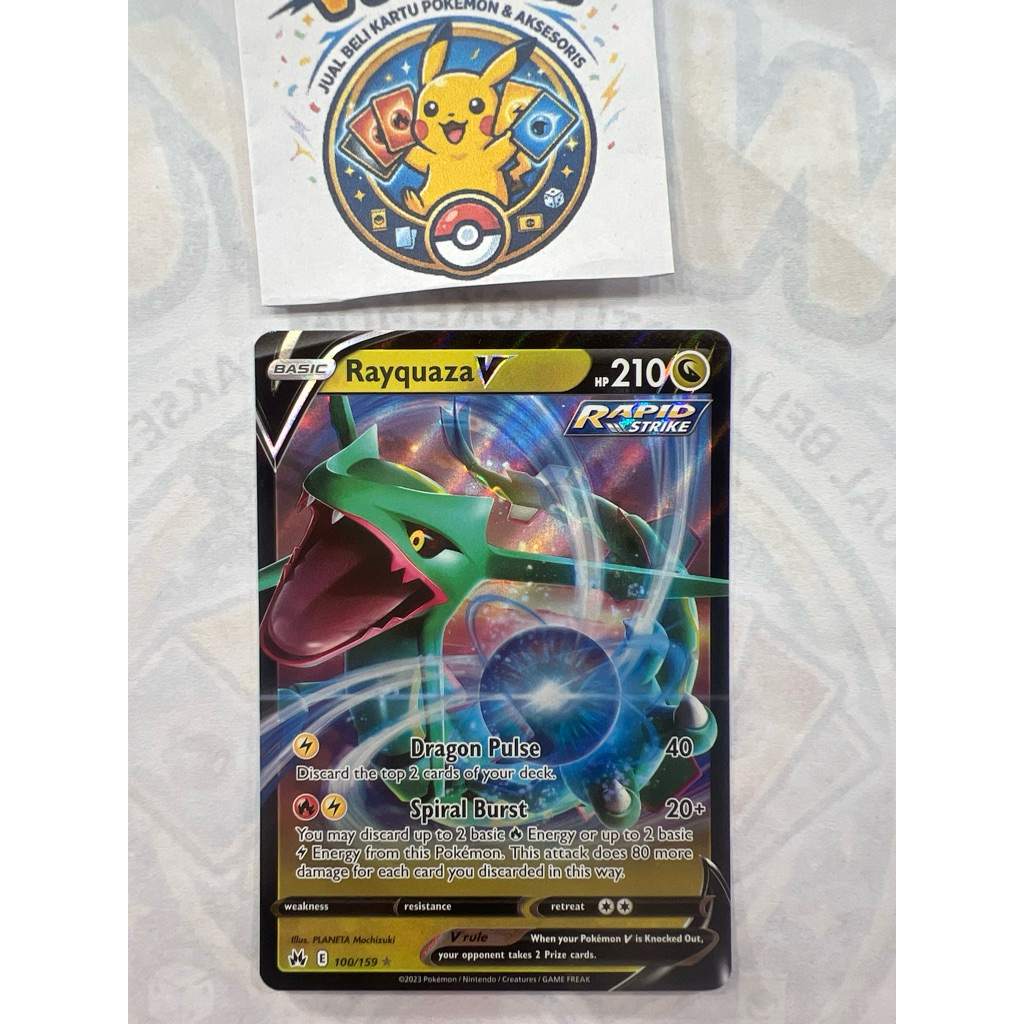 RAYQUAZA V 100/159 ENGLISH POKEMON CARD KARTU NM