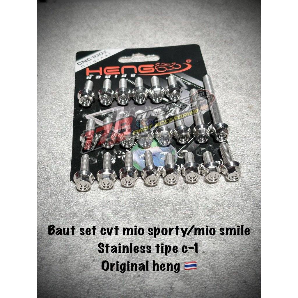 baut set cvt stainless mio sporty, mio smile tipe c-1 original heng