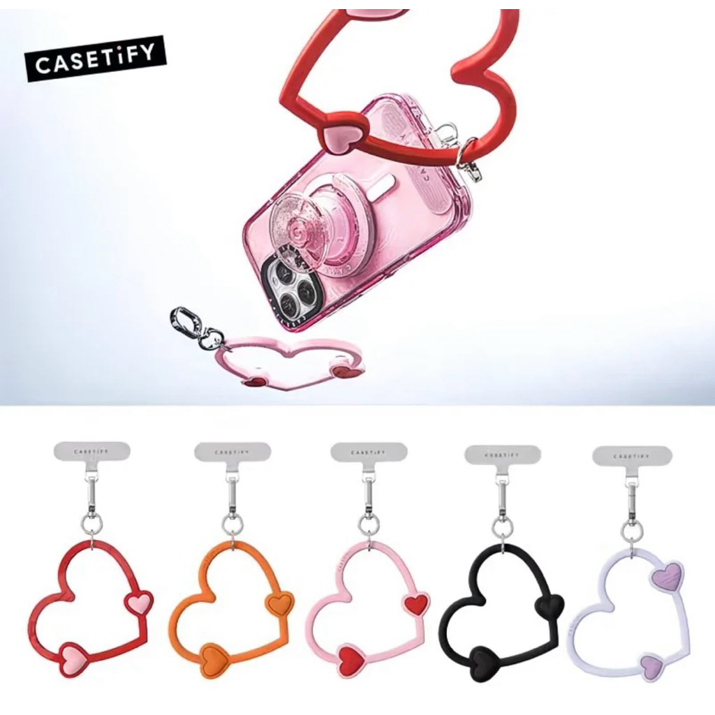 Casetify Heart Silicone Phone Strap/ gantungan hp
