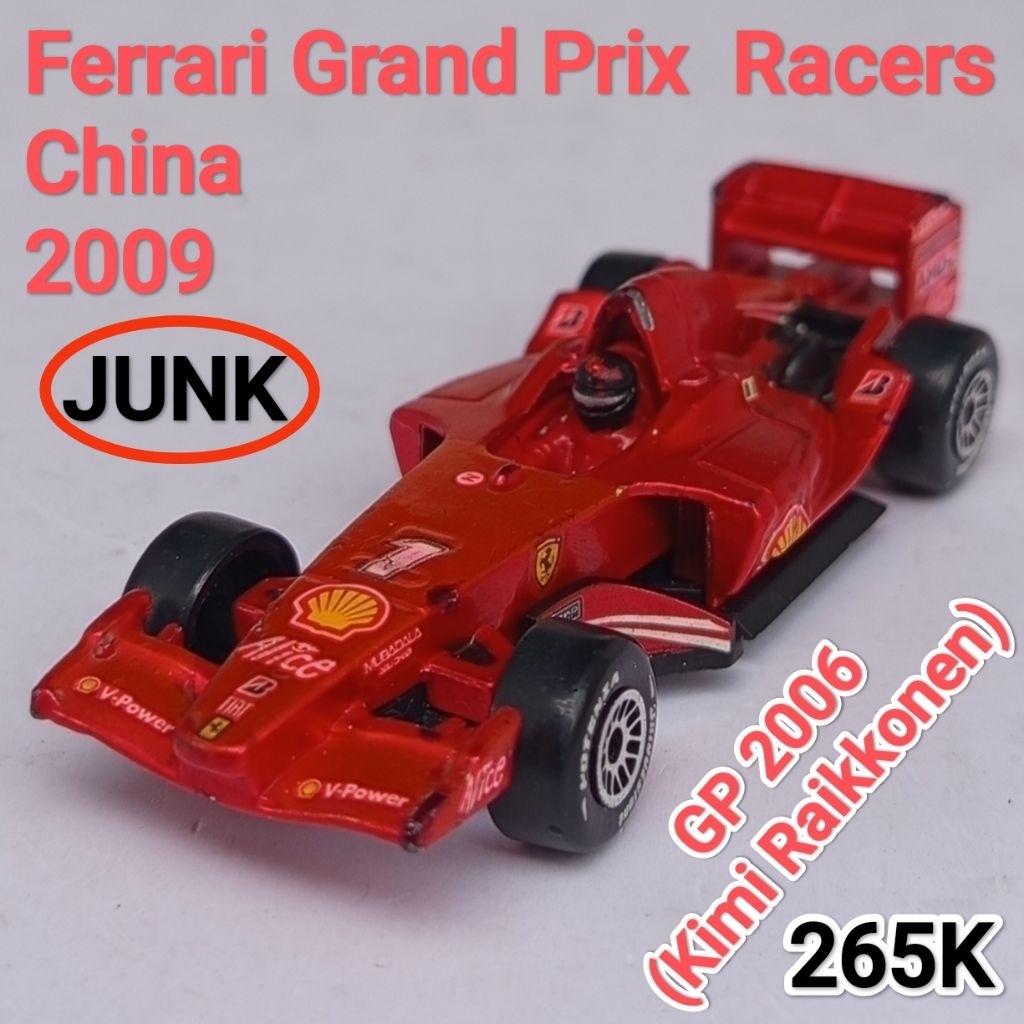 Hot Wheels Ferrari Grand Prix Racers GP 2006 Kimi Raikkonen Spectraflame Merah