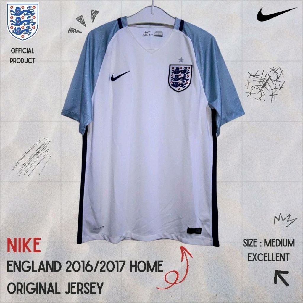 Jersey Nike England Inggris 2016 / 2017 Home Original Medium