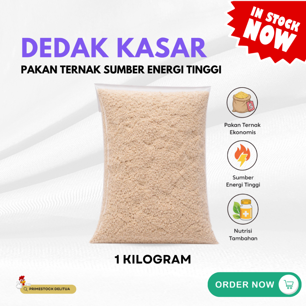 Dedak Padi Kasar Repack 1 KG: Sumber Energi Berkualitas Tinggi untuk Pakan Ternak Ayam Bebek Sapi