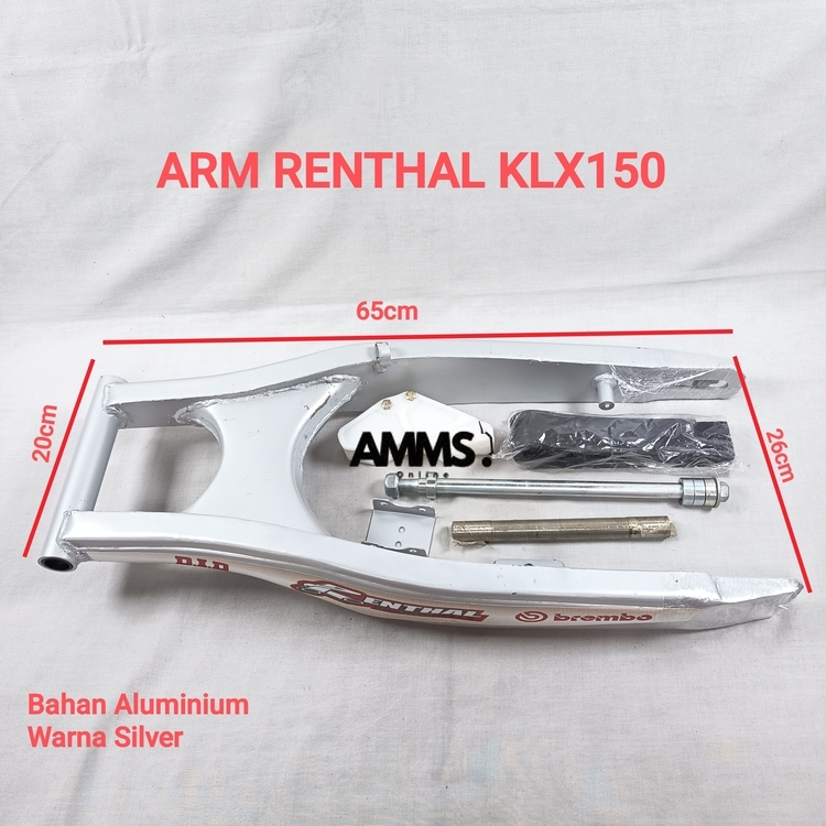 SWING ARM RENTHAL MOTOR  KLX 150 SILVER ; HITAM