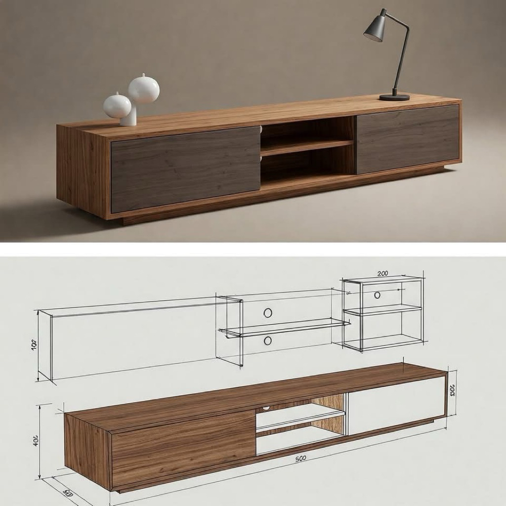 Meja TV Rak Kayu Minimalis - Desain Elegan, Tahan Lama, meja tv plywood multiplek